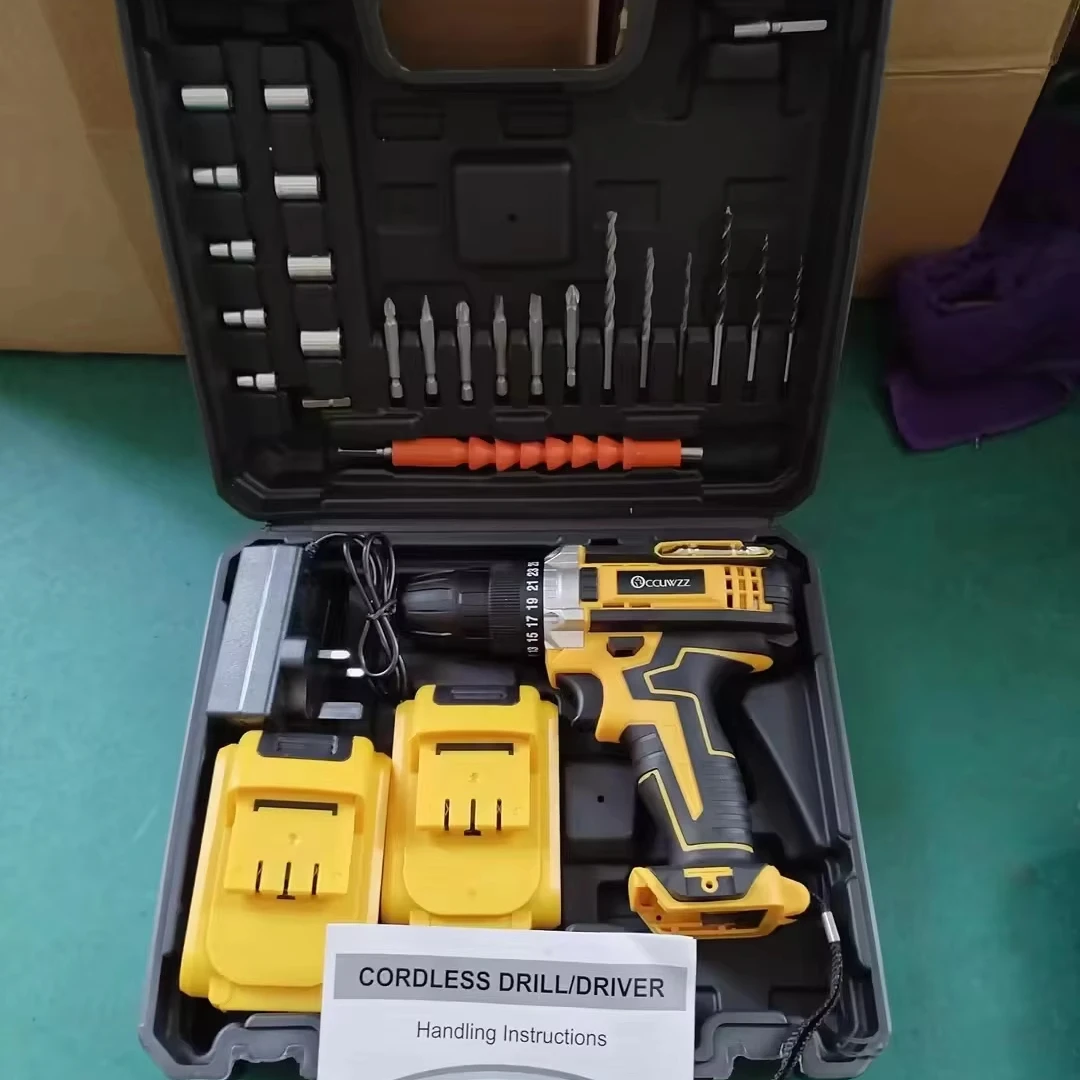 Cordless drill with 2 batteries  18v cordless drill