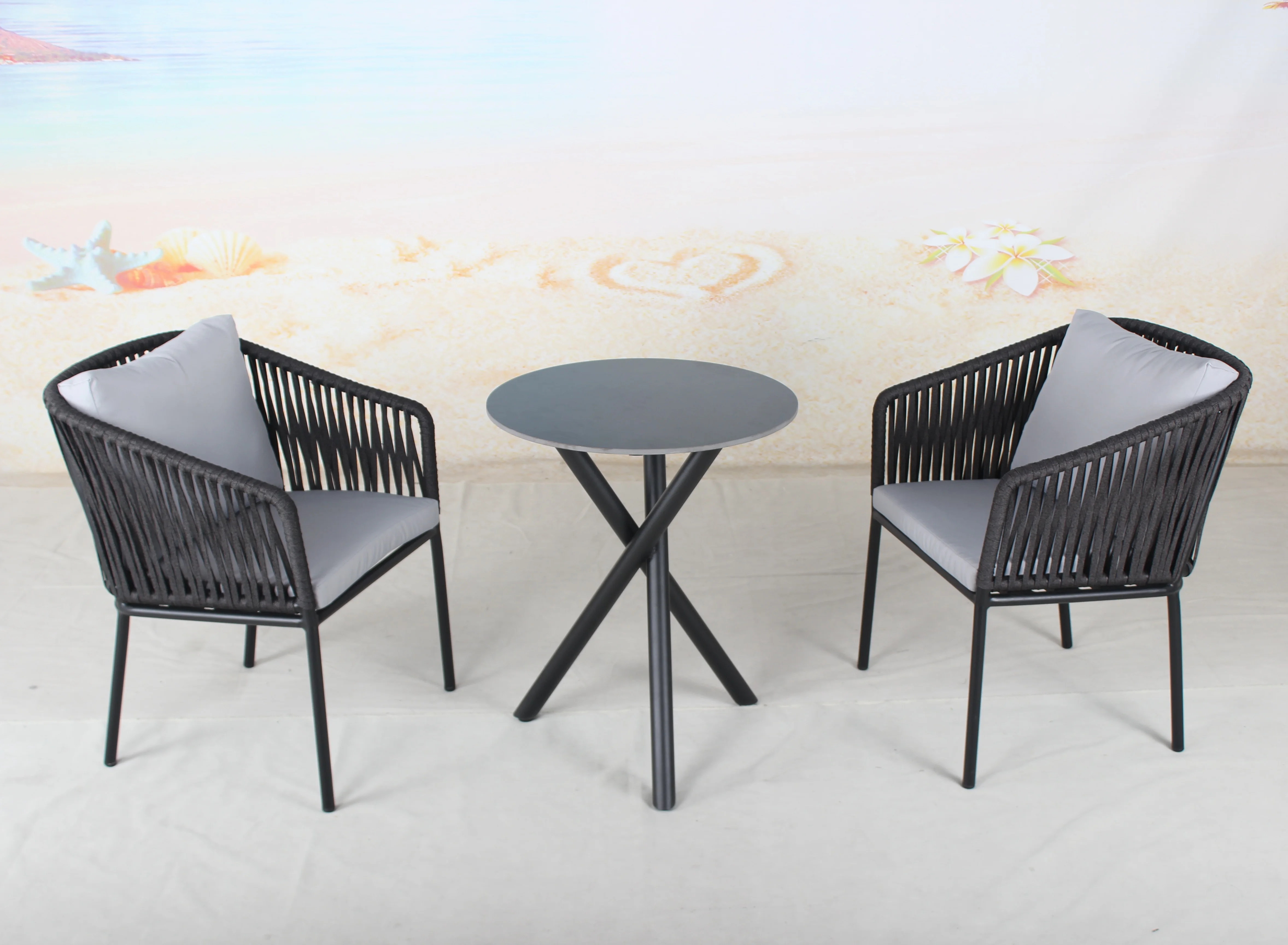 Modern Garden Cafe Balcony Leisure Chair Furniture Outdoor Restaurant Woven Rope Dining Chairs