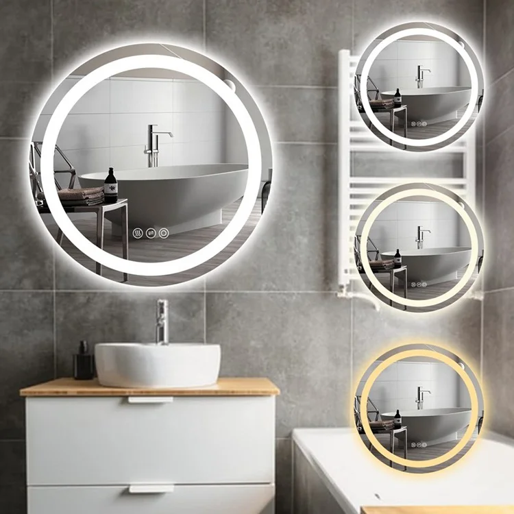 Frameless Oval LED Bathroom Vanity Mirror Anti-fog Wall Mirror