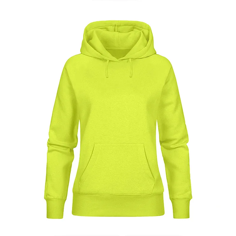 High quality wholesale sweatshirt custom make your own neon yellow women hoodie