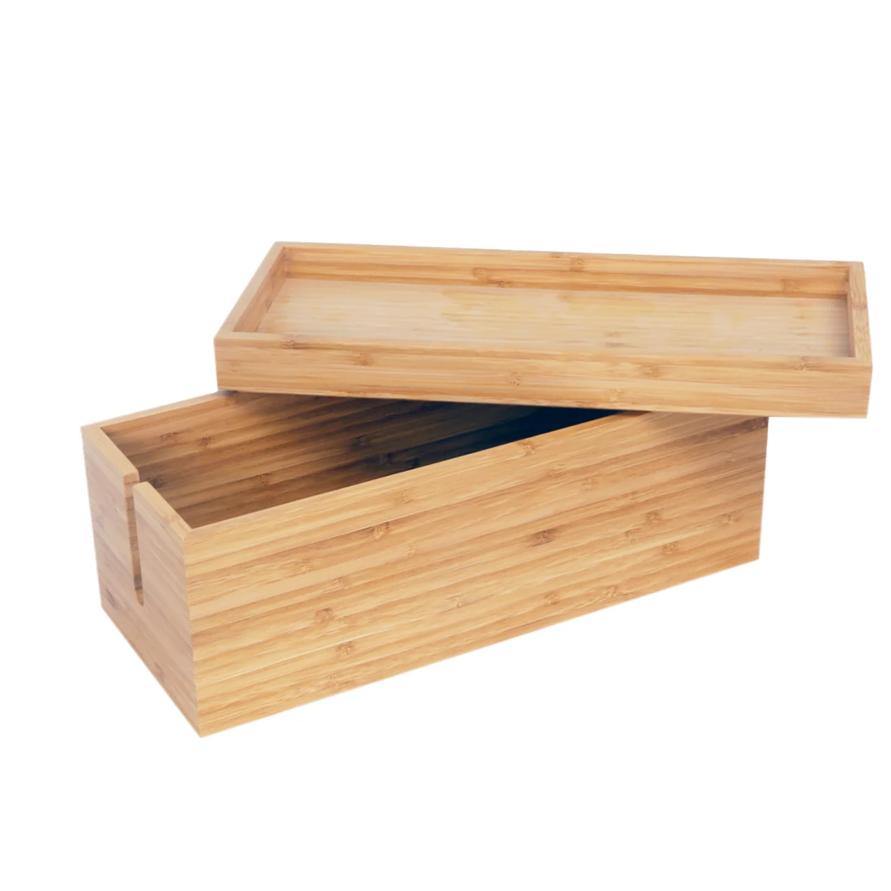 
Chargers Power Strips and Charging Cable Storage bamboo Box with Lid 