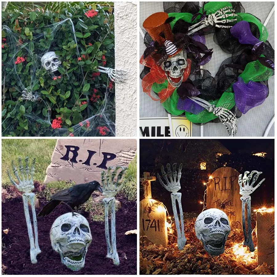 2024 Halloween Decorations Plastic Creepy Garden Animated Body Halloween Decoration Ghost  Halloween Human Mr Bones Skeleton