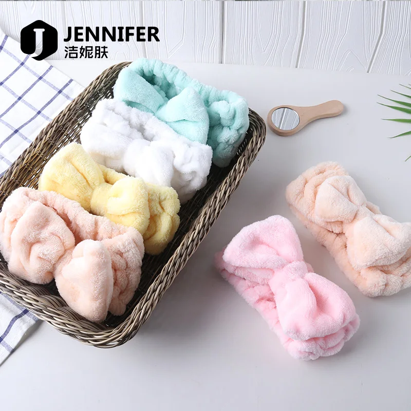 Модные эластичные замшевые головные повязки для спа, женские головные повязки с бантом на заказ