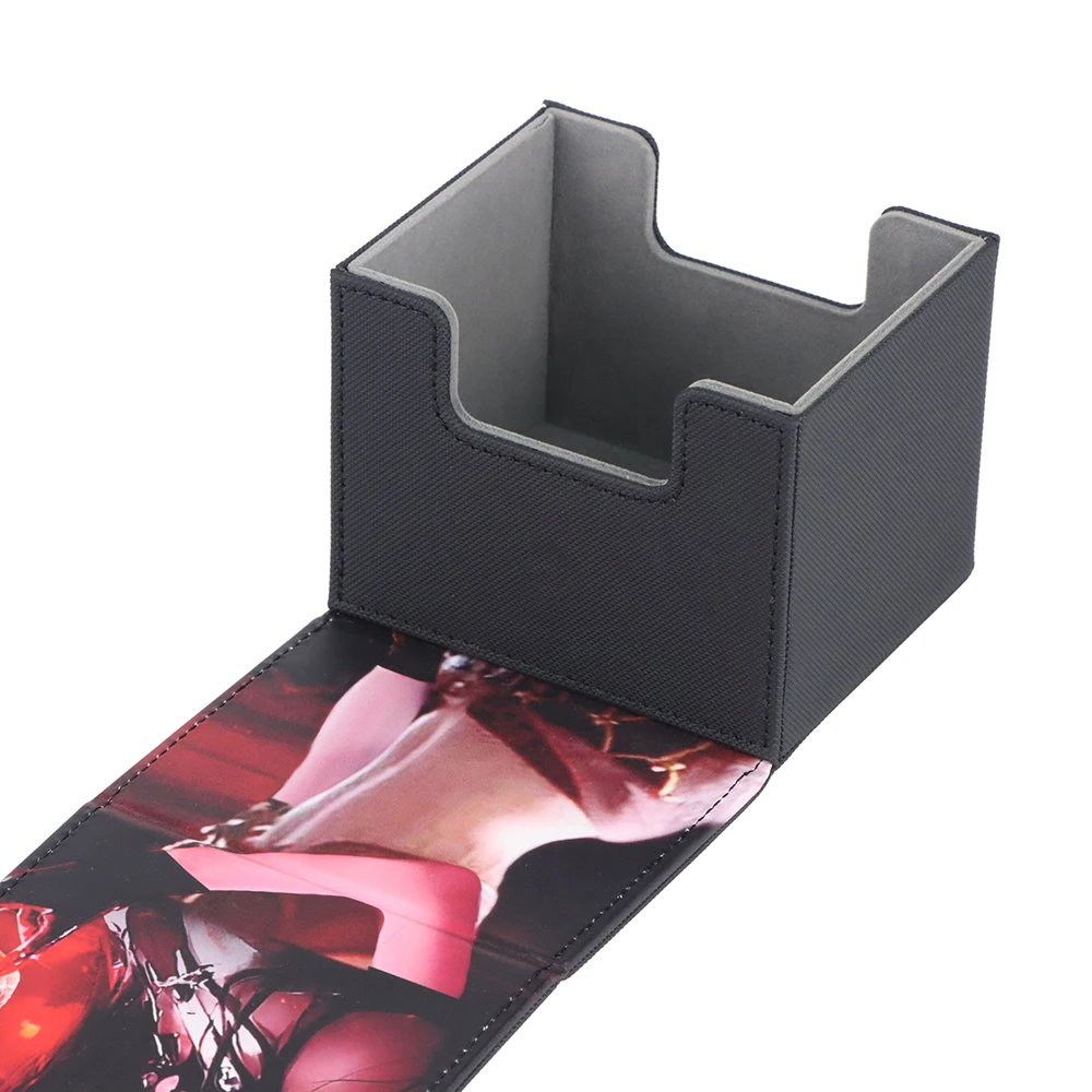 Magnetic Leather Magic Playing Card Deck Box Case Leather  Custom Deck Storage Box For Trading Cards Tcg Card Box