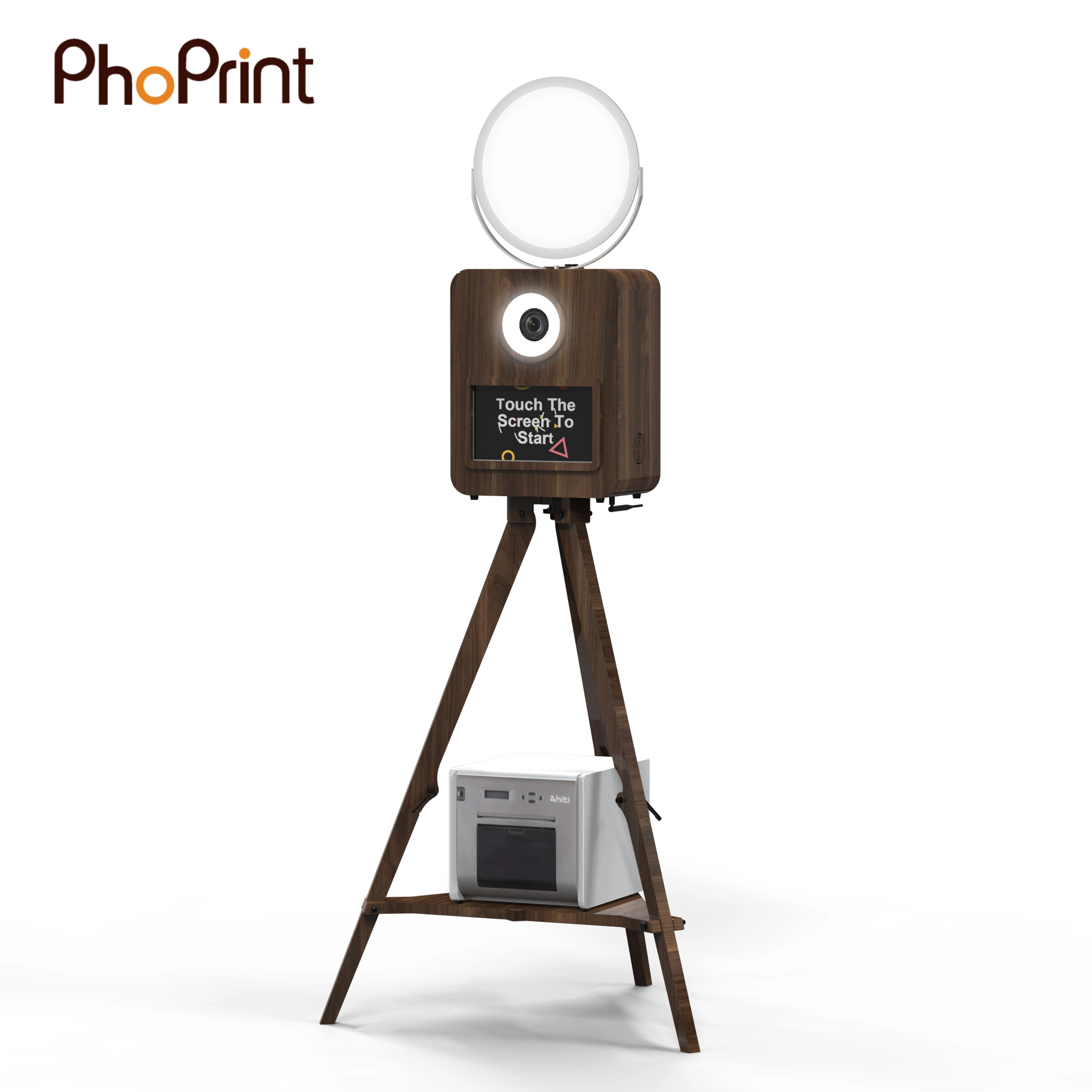 Light Weight Touch Screen Real Wooden Vintage Photo Booth For Party And Wedding