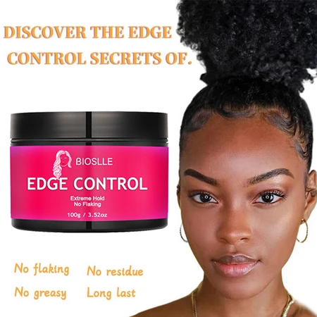 BIOSLLE Selling Customized Logo Private Label 48 Hour Strong Hold Edge Control Fast Drying for 4c black hair