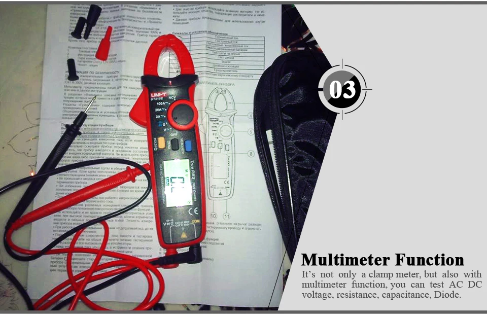 UNI T UT210E TRUE RMS Digital Clamp Meter AC DC Multimeter Auto range Current Clamp Pincers Voltmeter Ammeter Ohmmeter VFC NCV