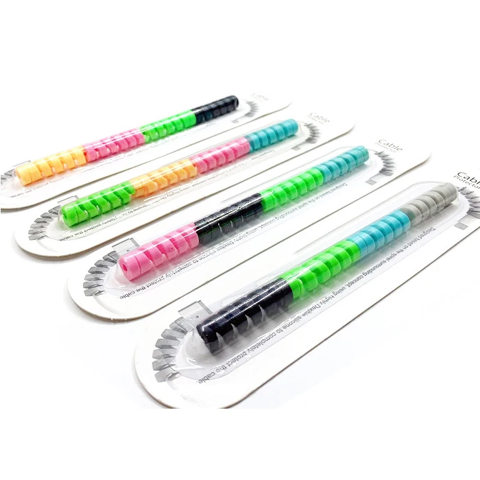4 in1 Colorful Silicone Data Line Charger USB Spiral de Cable Protector
