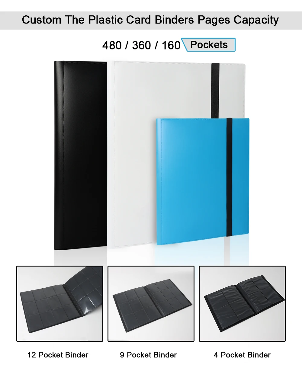 9 Pocket Sport Trading Card Albums Folder Sleeves Side Loading Premium PP Card Book Card Holder Binders & Pages 9-Pockets