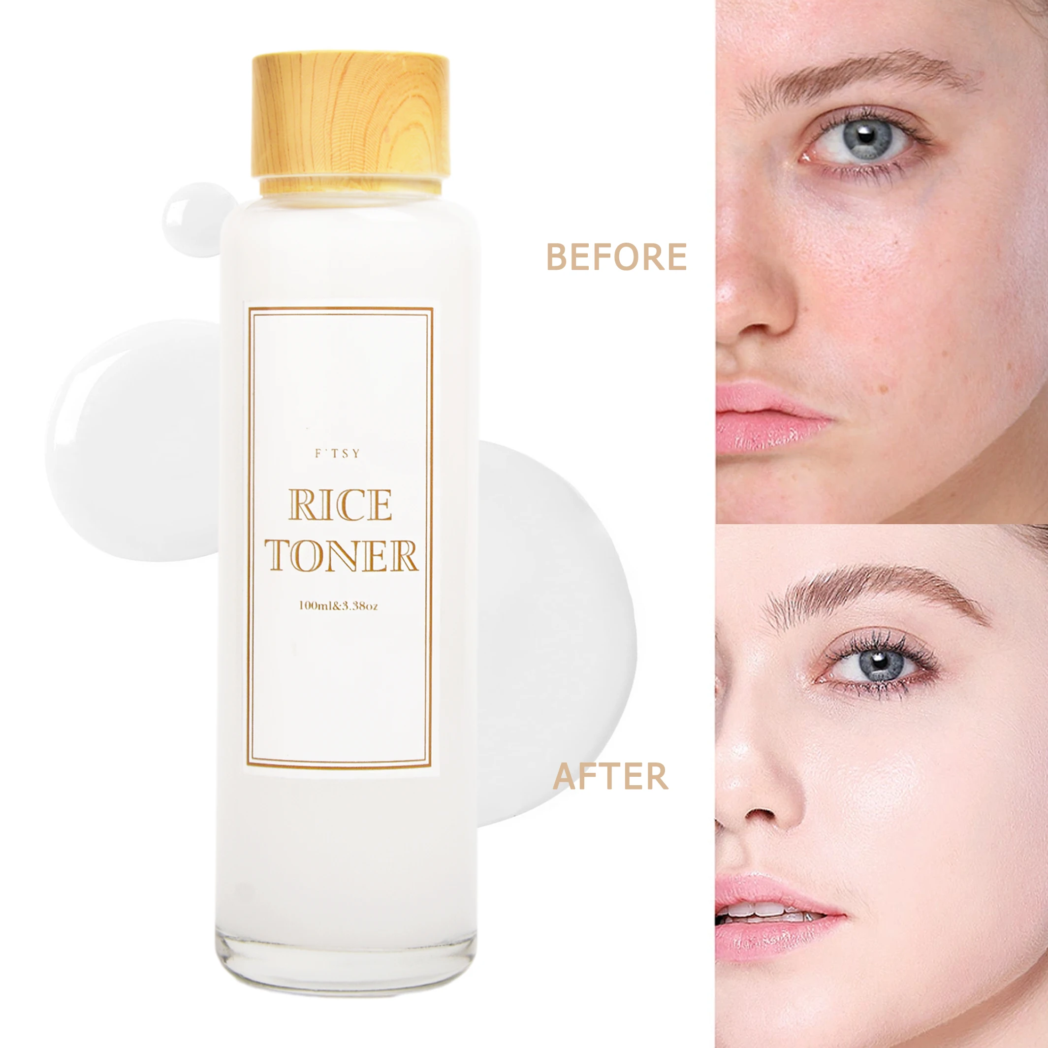 Korean Skincare Rice Toner Organic Niacinamide Whitening Hydrating Rice Water Toner for Dry Skin
