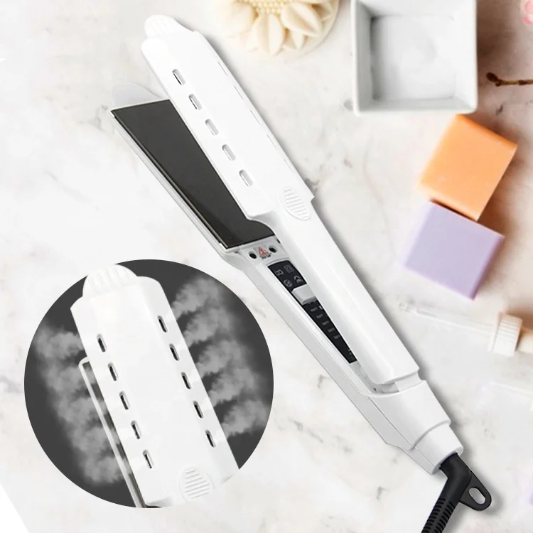 ihongSen Professional Portable Private Label Led Titanium Plate 450 Degree Pink Flat Iron Electric Steam Hair Straightener