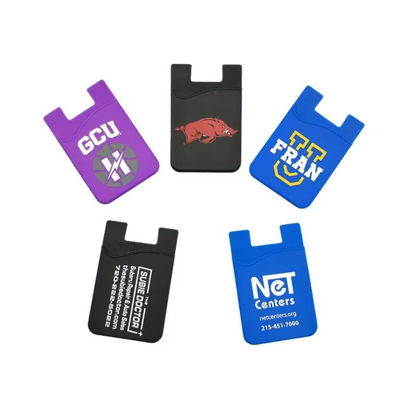 Sublimation  full color logo print Manufacturer Custom Logo Silicone Cell Phone Card Holder Mobile Phone Credit Card Holder
