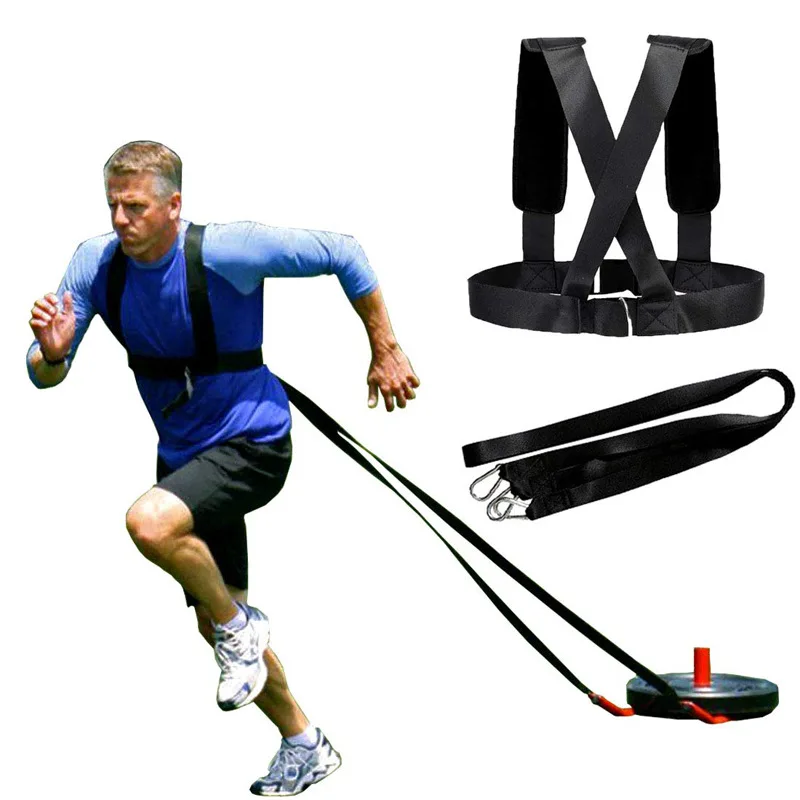 CHENGMO SPORTS Hot Sale Adjustable Weight Sled Trainer Weight Bearing Resistance Band Pull Sled Belt With Padded Shoulder Strap