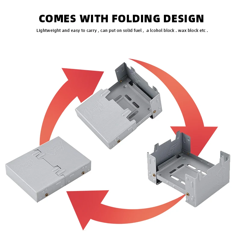 Outdoor picnic backpacking folding Alcohol Burner Mini Pocket stove lightweight solid fuel portable camping stove