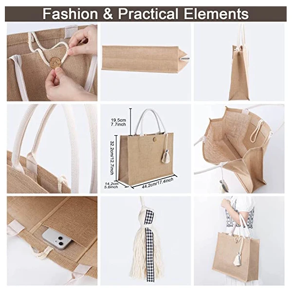 Promotional Eco Friendly Burlap Coloured Wholesale Plain Custom Printed Letter Design Large Natural Jute Bag