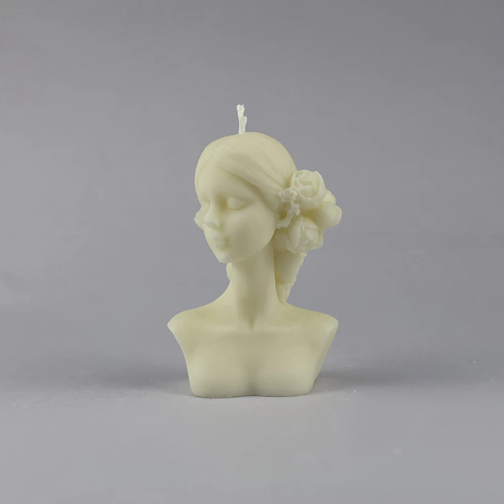 100% soy wax, parafin wax home deco Wholesale DIY Silicone Mold Candle Making Palming Girl Candle Mould Gift