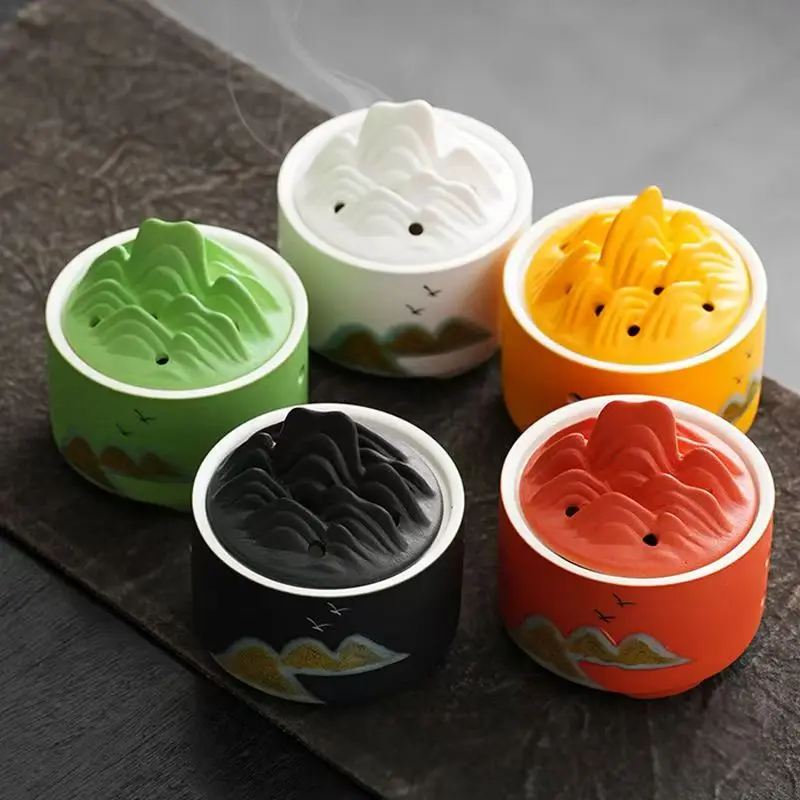New Handmade Ceramic Incense Burner Arabic Incense Charcoal Burner Zen Incense Stick Holder Bedroom aromatherapy stove ornaments