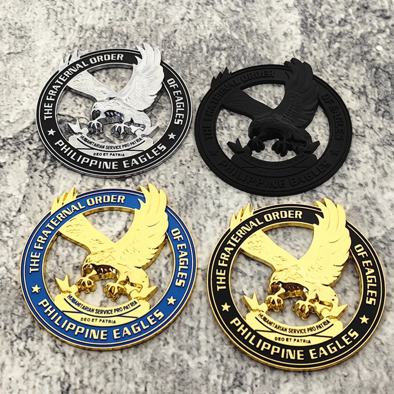 Auto Car sticker 3D Metal Eagle Car Badge Zinc Alloy Custom Gold Silver Black 3D Chrome Emblem Car Badge