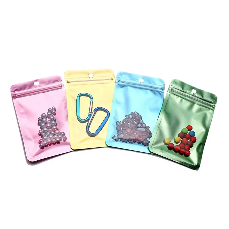 Small Self-Sealing Transparent Seed Jewelry Storage Plastic Packaging Bag for Candy and Sample Collection with Hole