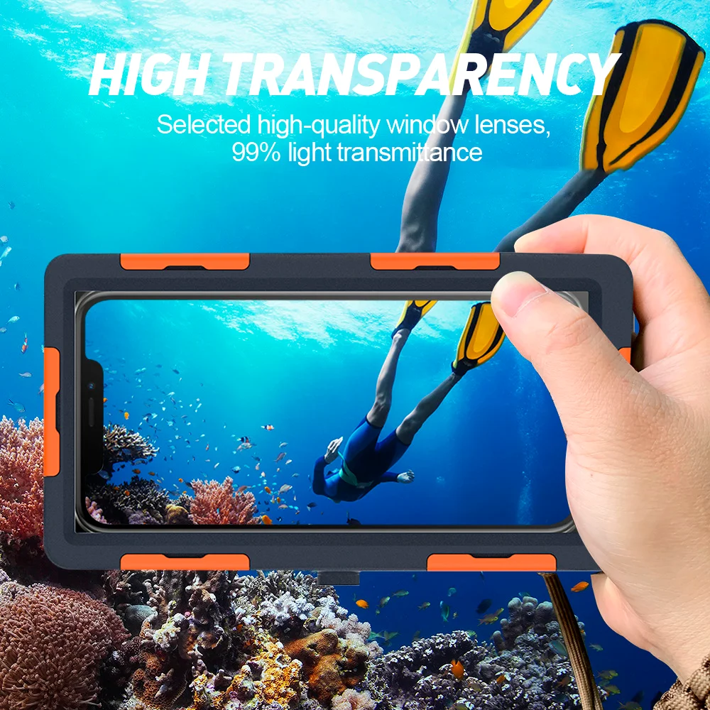 Snorkel Or Ski And Diving Phone Case PC With PET Material Excellent Sealing Protection Phone Case For 4.0-6.1 Inch Mobile Phone