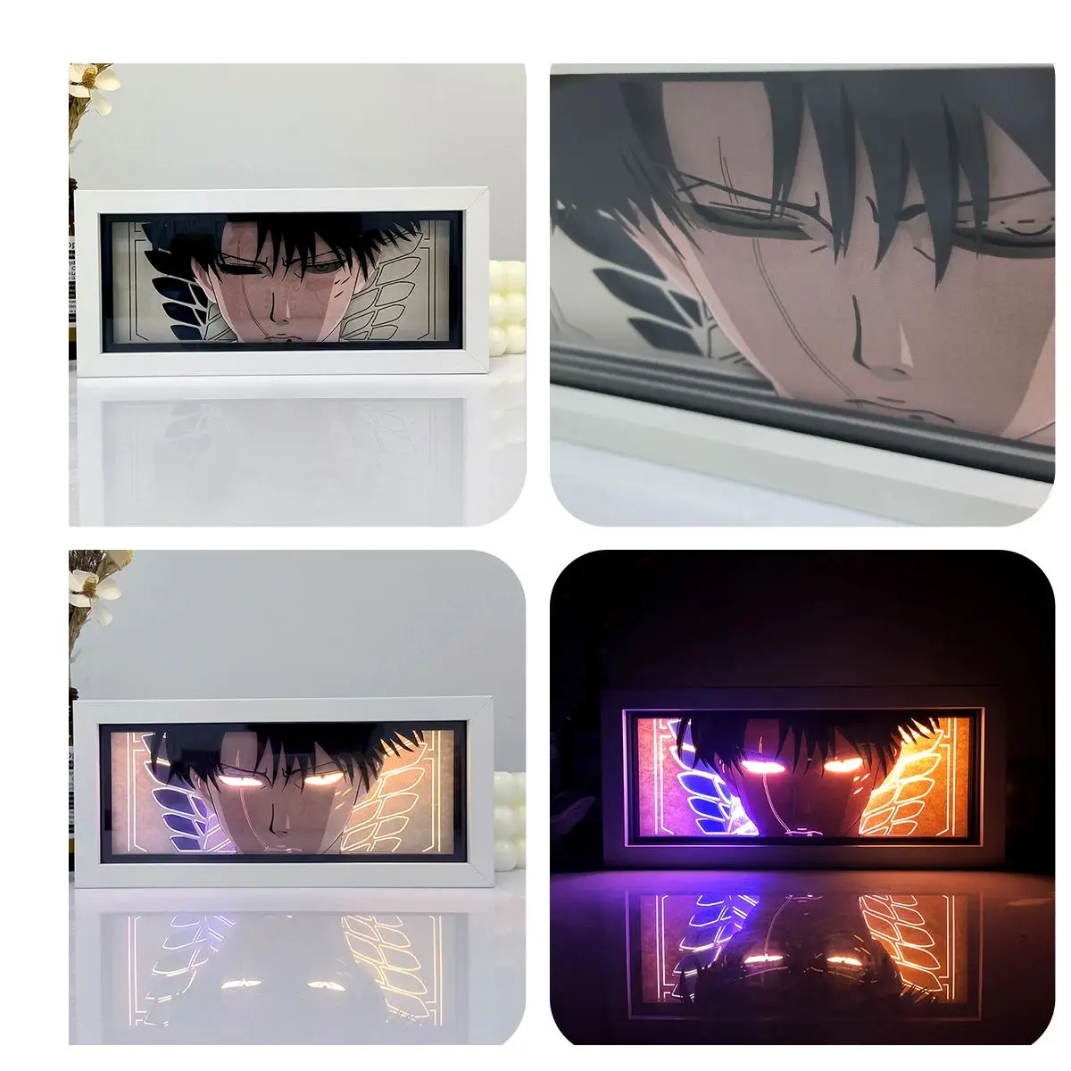 Светильник ночной Luffy Zoro Xiao Itachi Saturo slayer Gojo Kyojin фигурка теневой бумаги резная лампа Подарочная комната