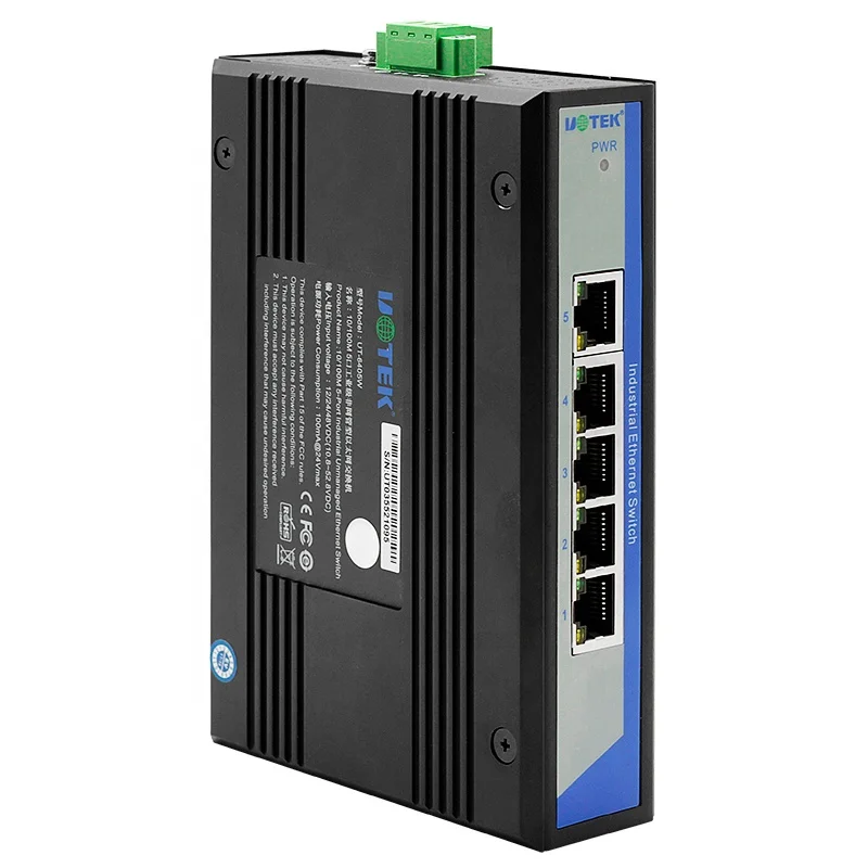 Неуправляемый коммутатор UTEK Industrial Ethernet 100M с 5