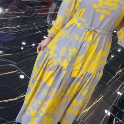 Custom Plus Size Islamic Clothing Women Floral Designs Abaya Modest Kaftan Dress Arab Jilbab Khimar Ethnic Clothing