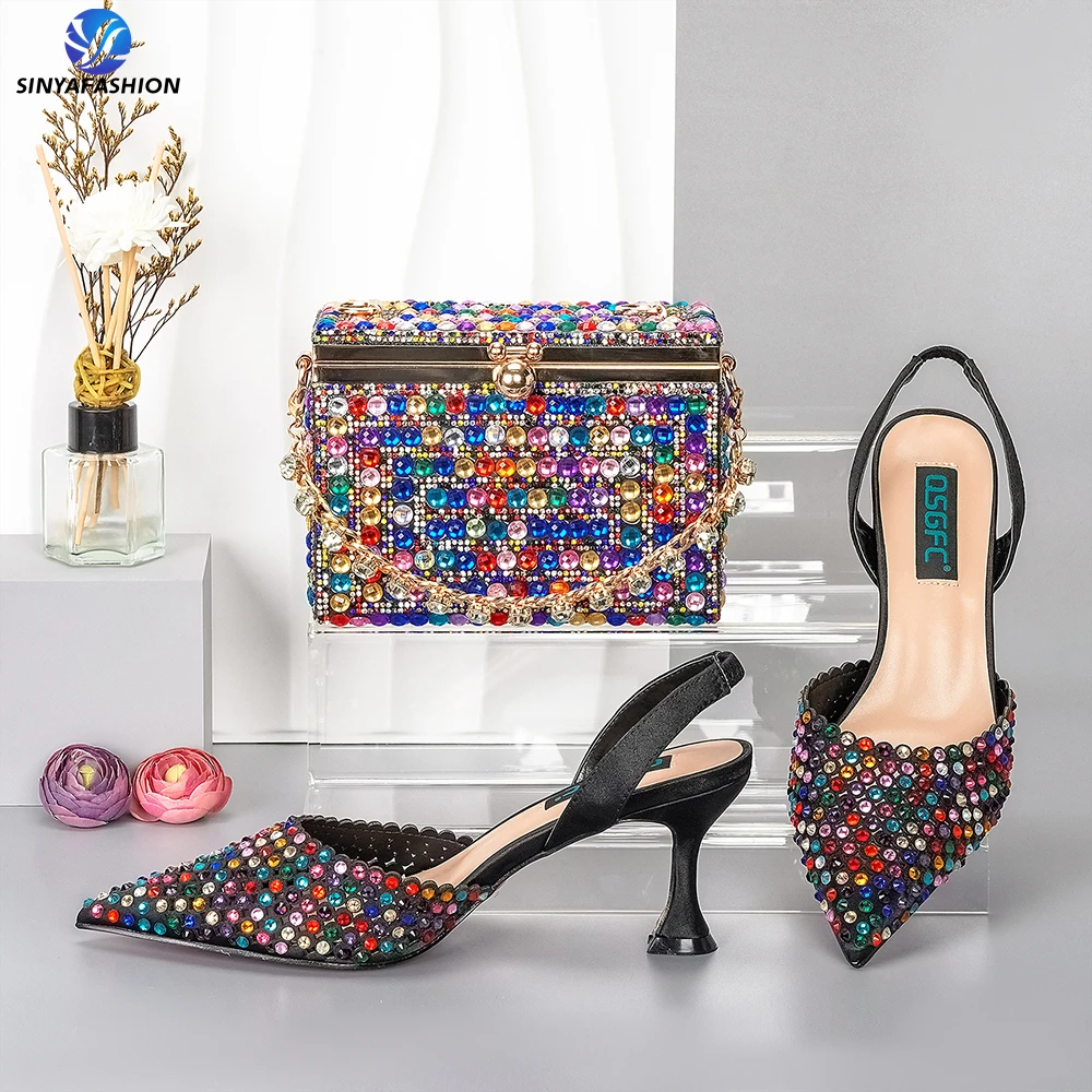 Hot Sale Shoes And Bags Set For Women Colorful Design Beautiful Shoes For Women Wholesale For Wedding Party Birthday