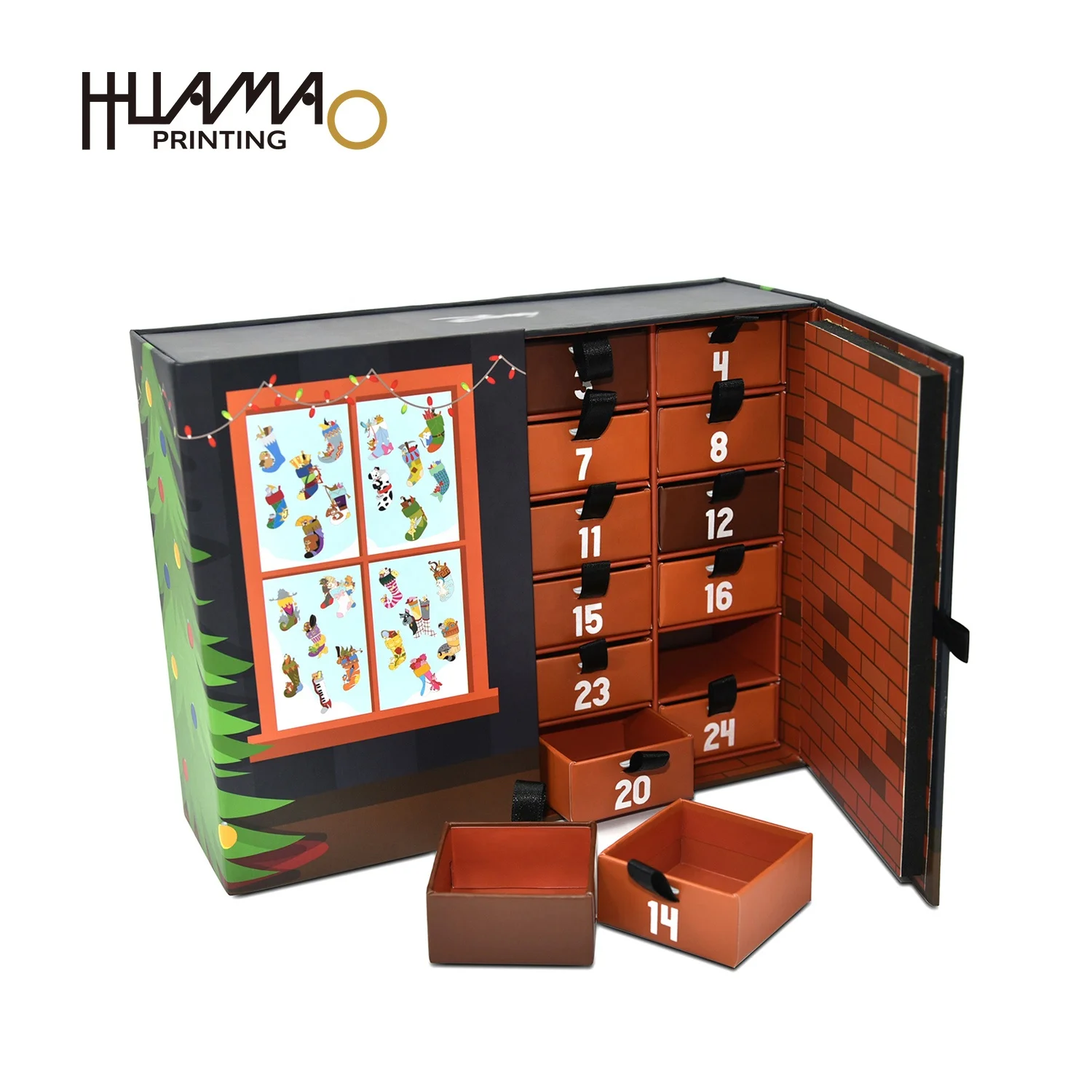 Biodegradable Personalized Stickers Cupcake Box Caja De Pizza Custom Holographic Stickers Boite En Carton Advent Calendar Box