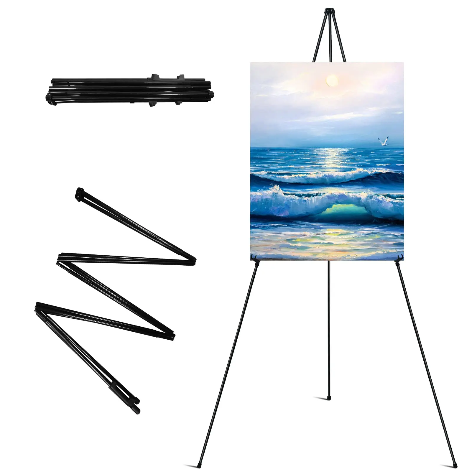 Easel Stand for Display  Instant Easel, Foldable Portable Ground Easel for Wedding Banner and Poster Display Stand