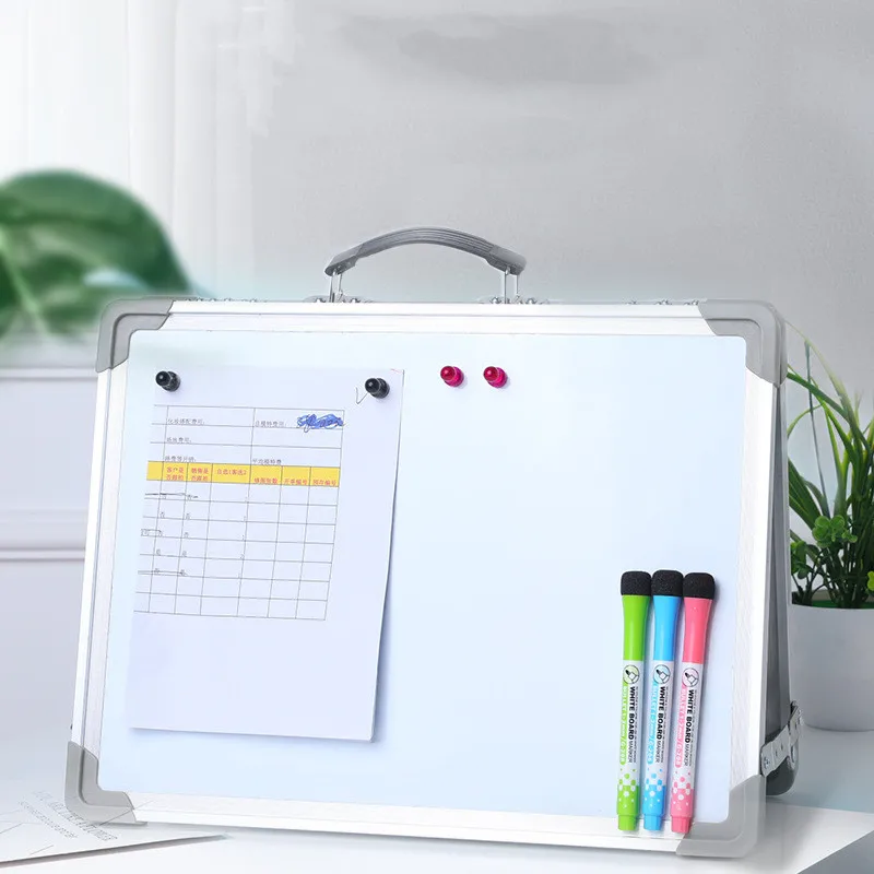 Hot Sales Foldable Whiteboard  12*16' Size Magnetic Desktop Foldable Dry Erase White Board With Handle