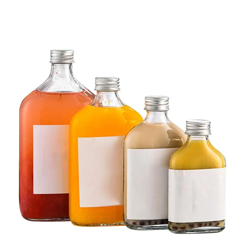 50ml 100ml 200ml 250ml 350ml  500ml Clear Juice Glass Bottle for Juice Beverage Drinks Milk