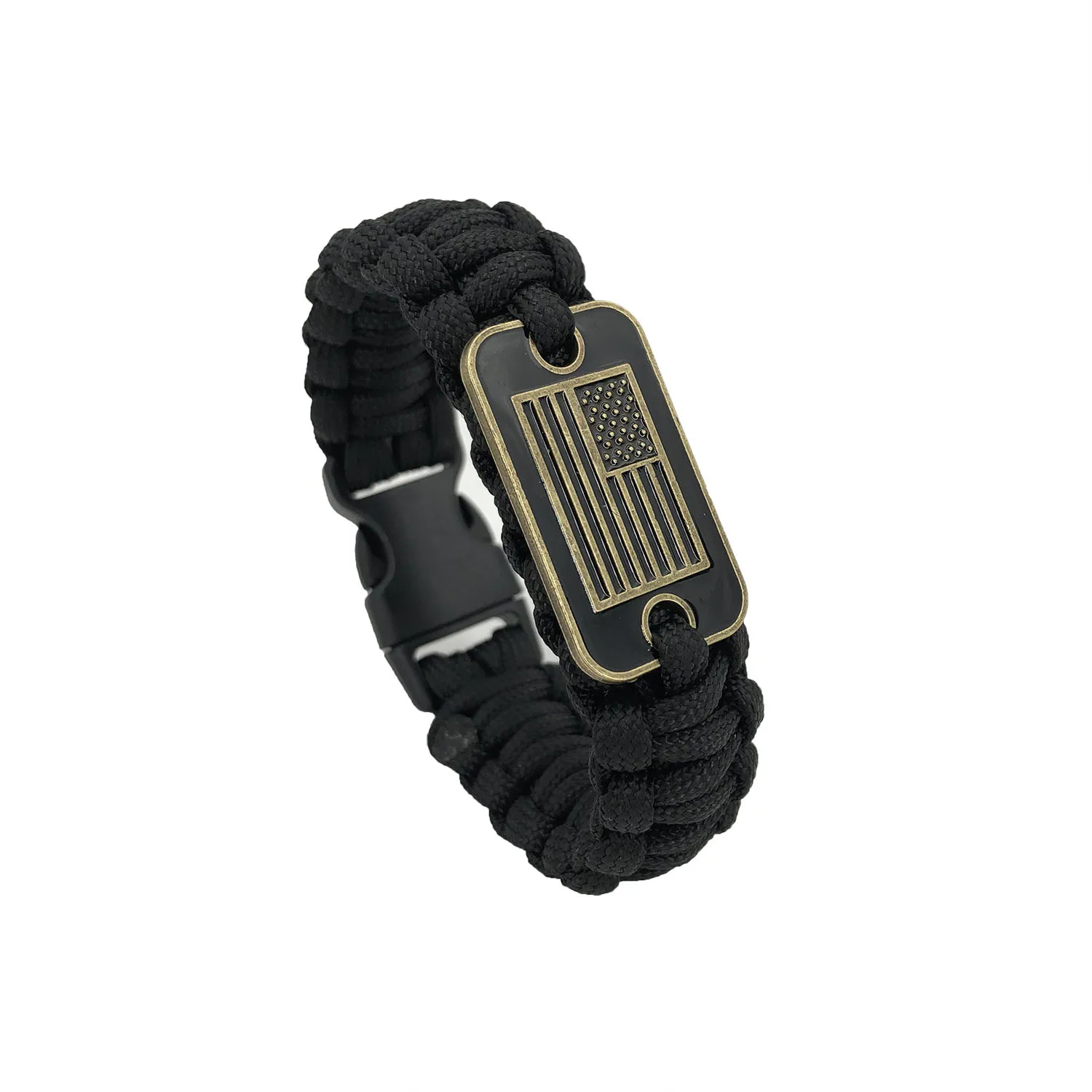 Outdoor Survival Paracord Bracelet with Natoinal Flag Adjustable Shackle Survival Bracelet