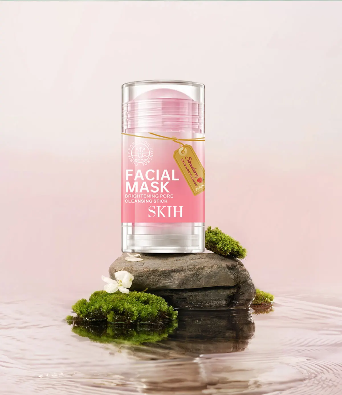 SKIH Camellia&Strawberry Mud Film Stick Deep Cleaning Smearing Film Moisturizing Shrink Pores Brightening Solid Facial MaskCream