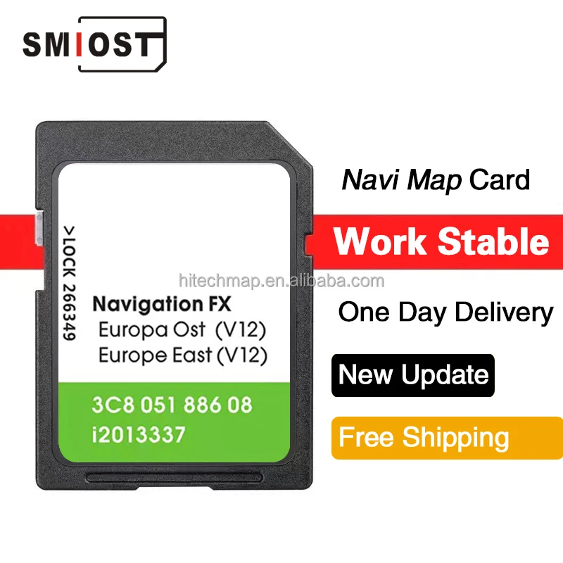 SMIOST GPS Navigation for Car Map CID Software SD Nav Card Sat for VW FX OST V12 Europe Scirocco Golf