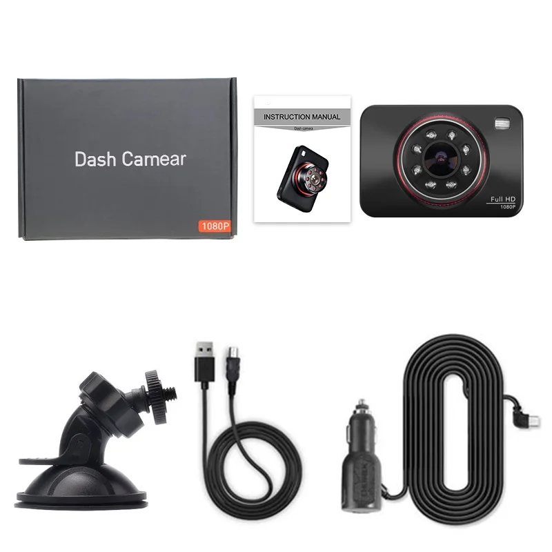 
dash cam front and rear 4k 2.7 Inch High Definition Touch Screen Superior Night Vision Car Camera Video Recorder 