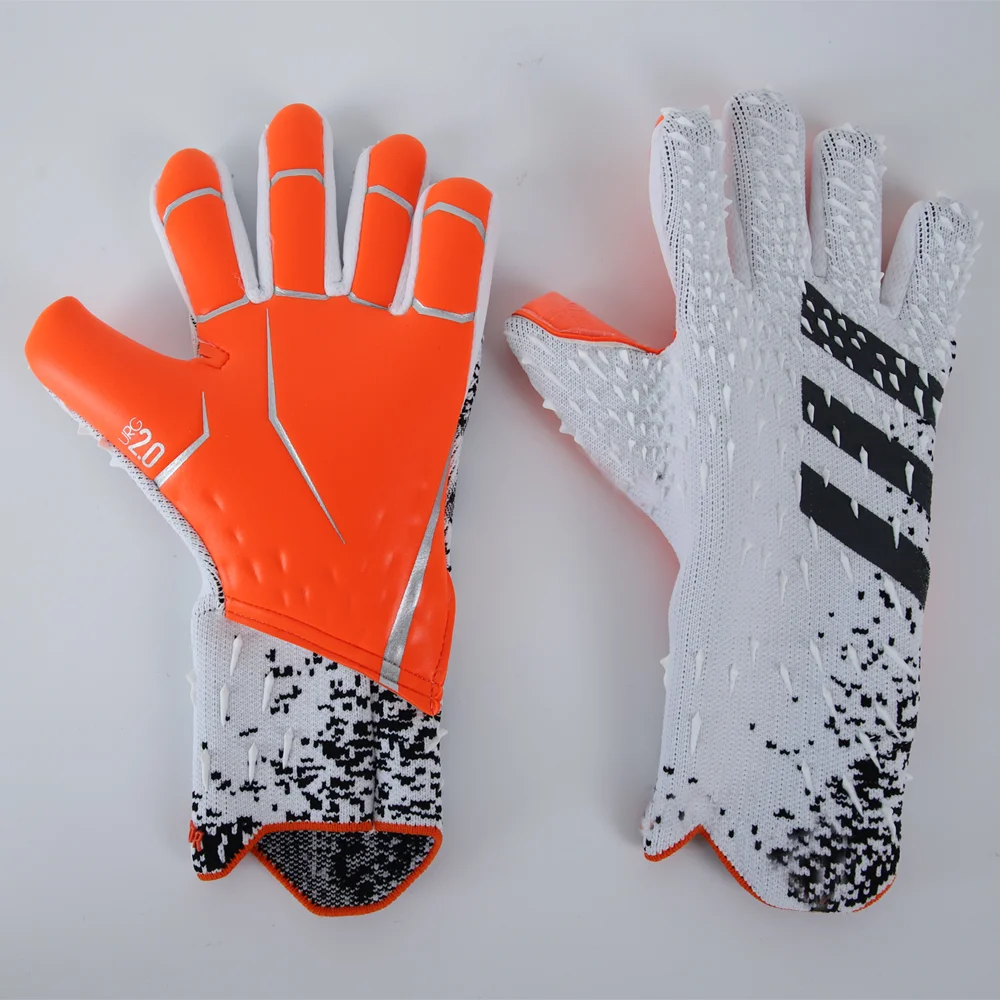 Professional Finger Protective Thick White Soccer Goalie Gloves Football Goalkeeper Gloves