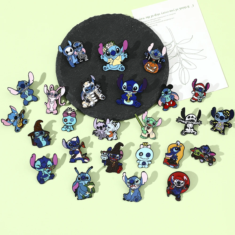 Halloween Cartoon Stitch Brooch Spoof Pin Metal Badge Best Gift For Girls Schoolbag Funny All Saints Day Decoration