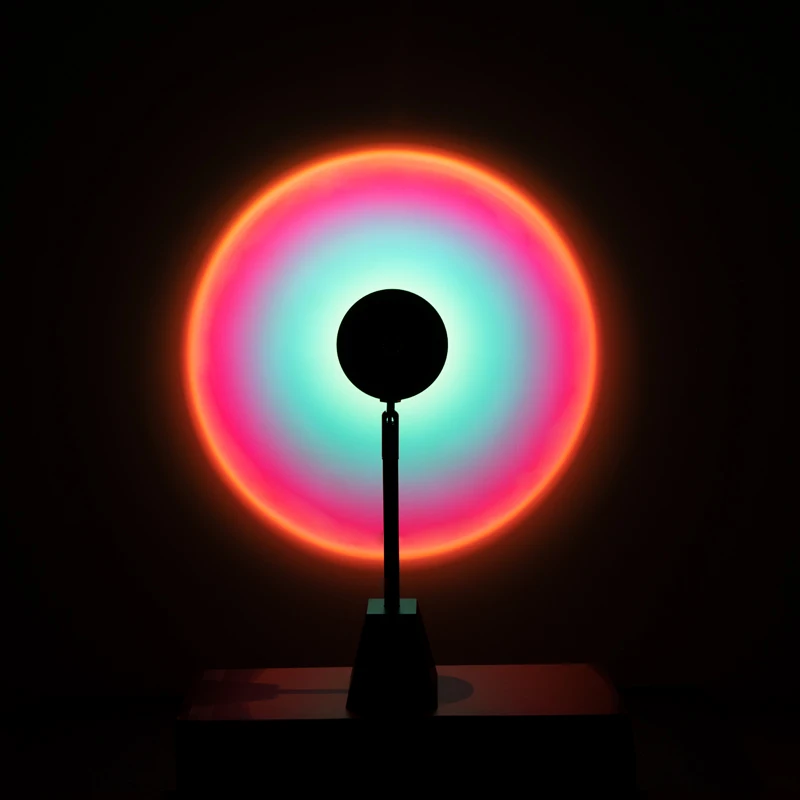
Photography Living Room Bedroom Table Halo Led Night Sunset Lamp Light, Rainbow Modern Led Floor Light Sunset Projection Lamp 