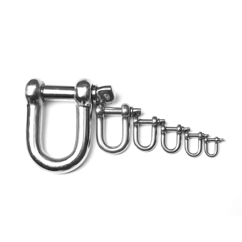304 D shackle type with wire rope stainless Dee shackles