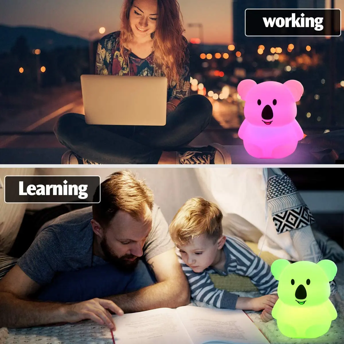 New 3D Koala Commercial Lighting Creative Cartoon Color Changing Remote Control Baby Liverpool LED lamp