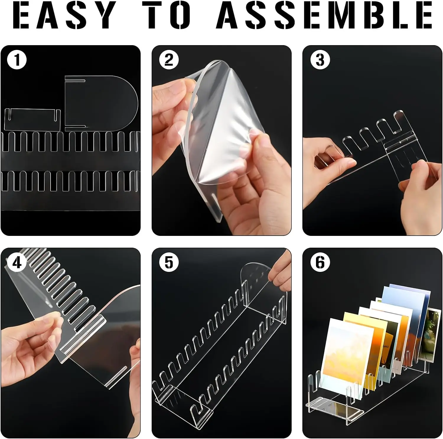 best sale modern style white custom logo acrylic greeting card holder stand for display