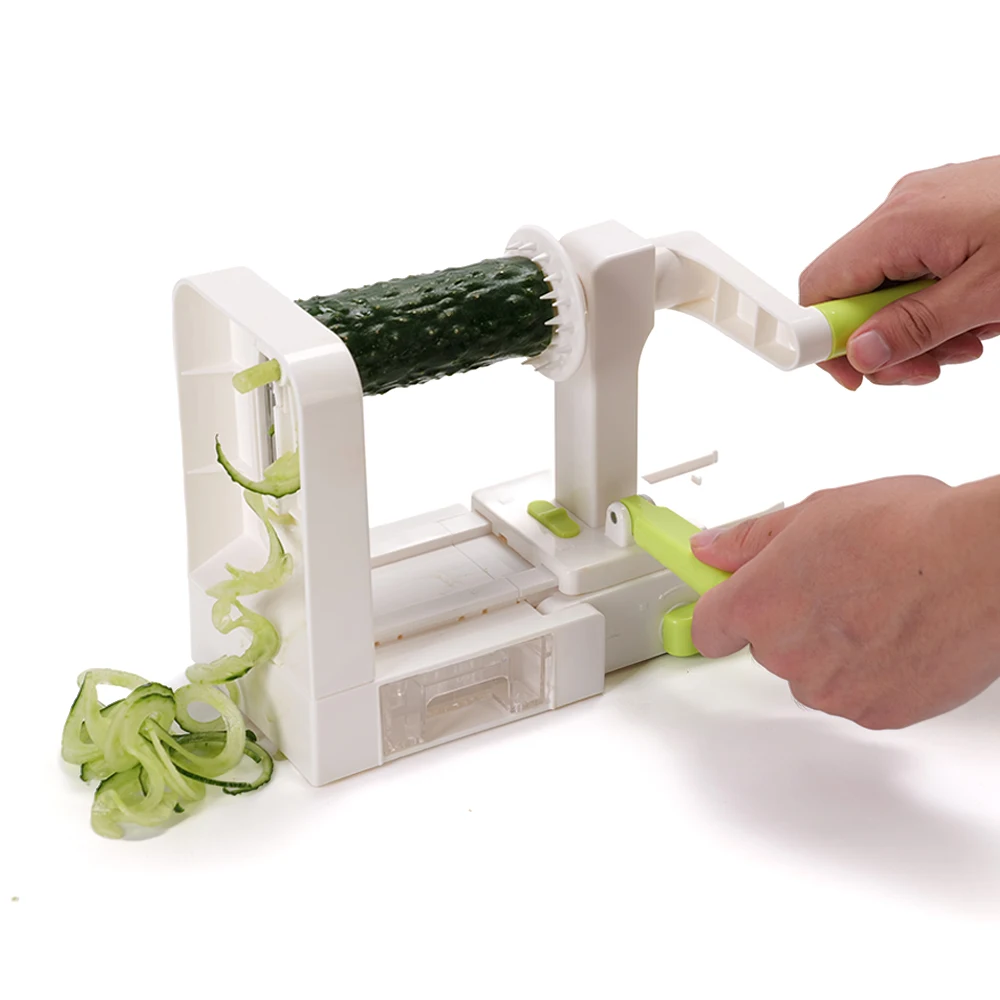New Multifunction 4 Blades Spiralizer Foldable Vegetable Spiral Slicer Kitchen Grater and Chopper Multi-Tool for Kitchen Use