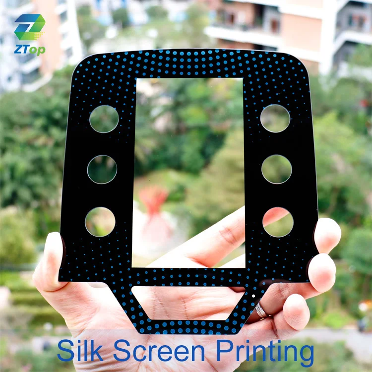 Irregular AR AG Coating Tempered Glass Screen Printing With Hole For LCD OLED TFT Electronic Display