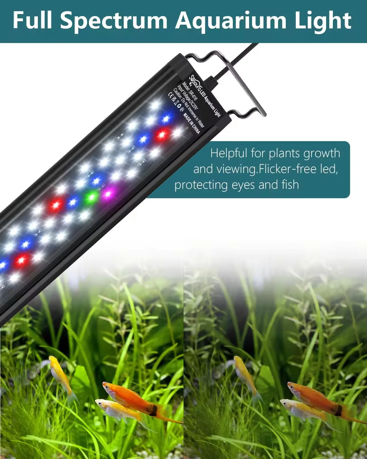 Reef Aquarium LED Light Fish Tank Marine Water Light with Glass and Plastic Material for Aquarium Use light