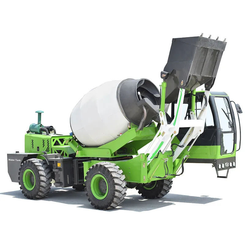 Intelligent self-loading concrete mixer truck equipped with advanced sensors to monitor mixing status in real time