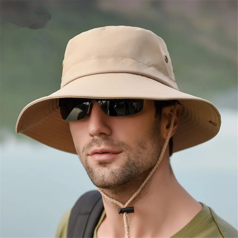 Waterproof Safari Hats Wide Brimmed Sun Protection Boonie Cap Jungle Bush Bucket Hat