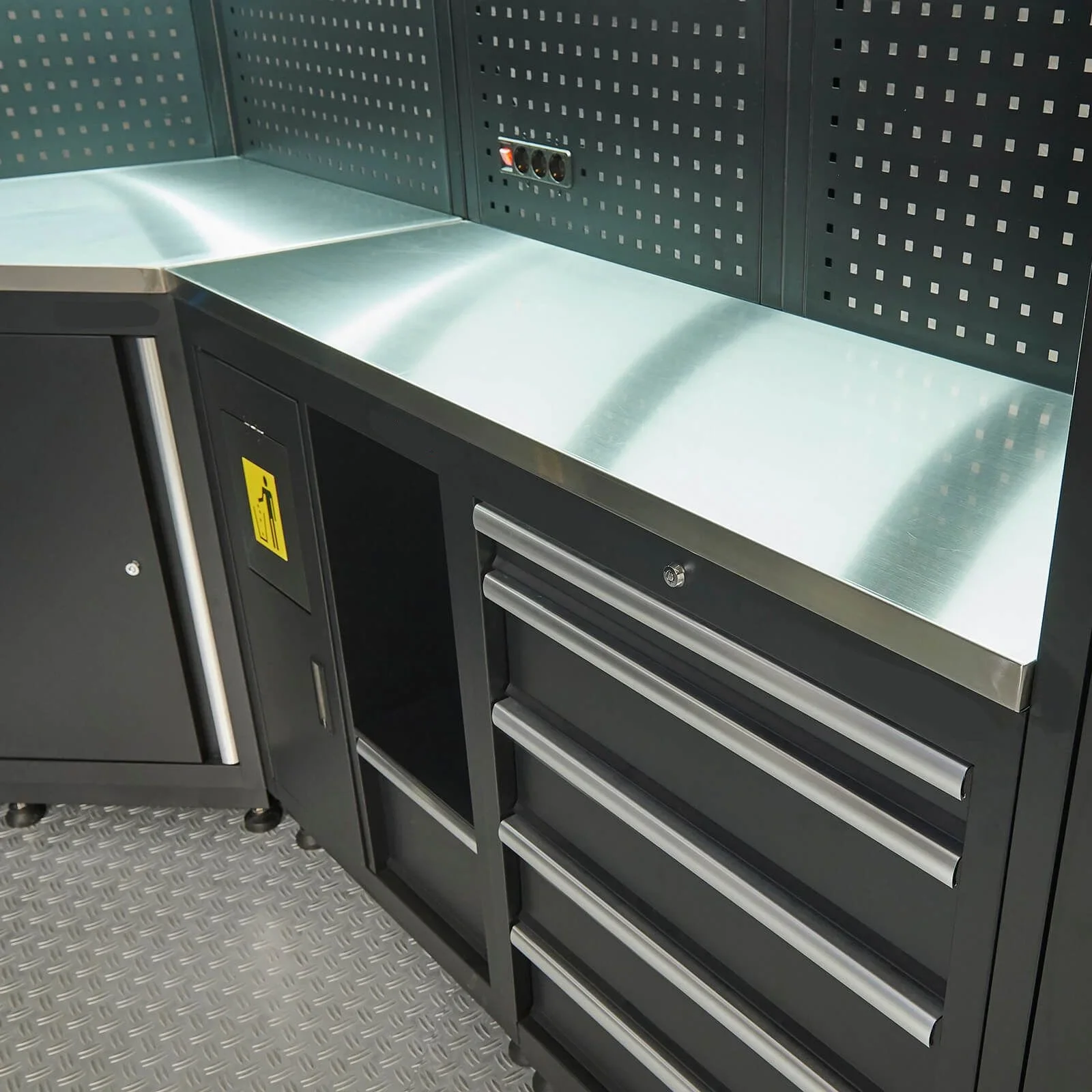 Gang Dao Garage Workstation Modular Tool Box Workbench Workshop Metal Garage Cabinet Steel Workbench Heavy Duty Storage Garage C