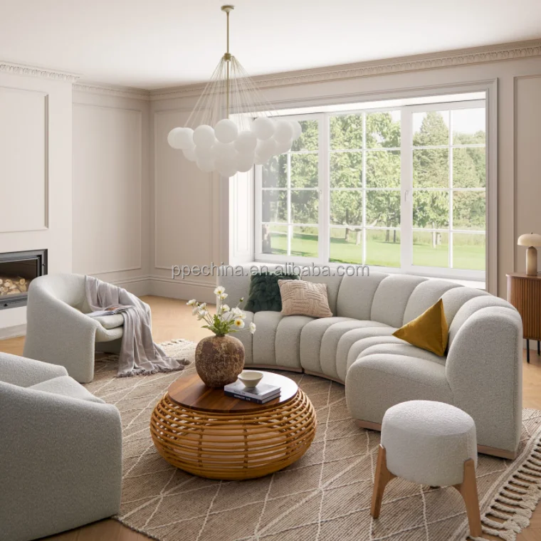 modern design luxury sectional curved c shaped couch fabric customized new model sofa sets sofas sectionals for living room