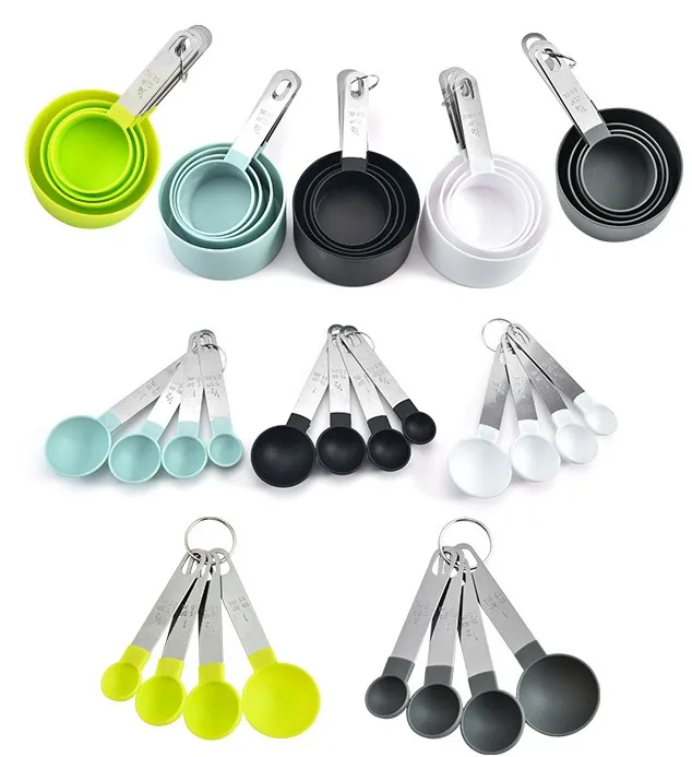 
10-PACK Kitchen measuring Tools Plastic Colorful Measuring Cups And Spoons Set 